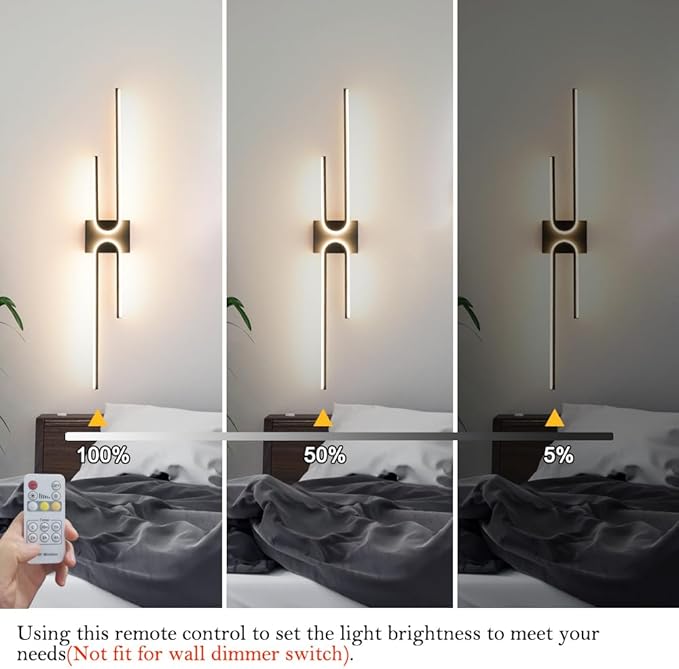 Vanity Light for Bathroom Lighting Over Mirror Black Dimmable 3CCT Vanity Lighting Fixture Modern Bath Vanity Bar 39in Led Bathroo Wall Sconce Lighting for Bedroom Living Room with Remote Control