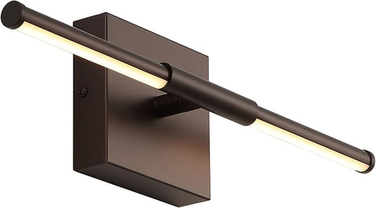 JONATHAN Y 16.25" Oil Rubbed Bronze Modern Dimmable Integrated LED Wall Sconce, Minimalist Adjustable Metal Vanity Light for Bathroom Mirror, Bedroom, Hallway, 3000K, ETL Listed (JYL7039D)
