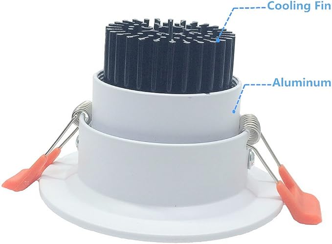 LightingWill 2inch LED Dimmable Downlight, 3W COB Recessed Ceiling Light, Daylight White 5500K-6000K, CRI80, 25W 220LM Halogen Bulbs Equivalent, White (10 Pack)