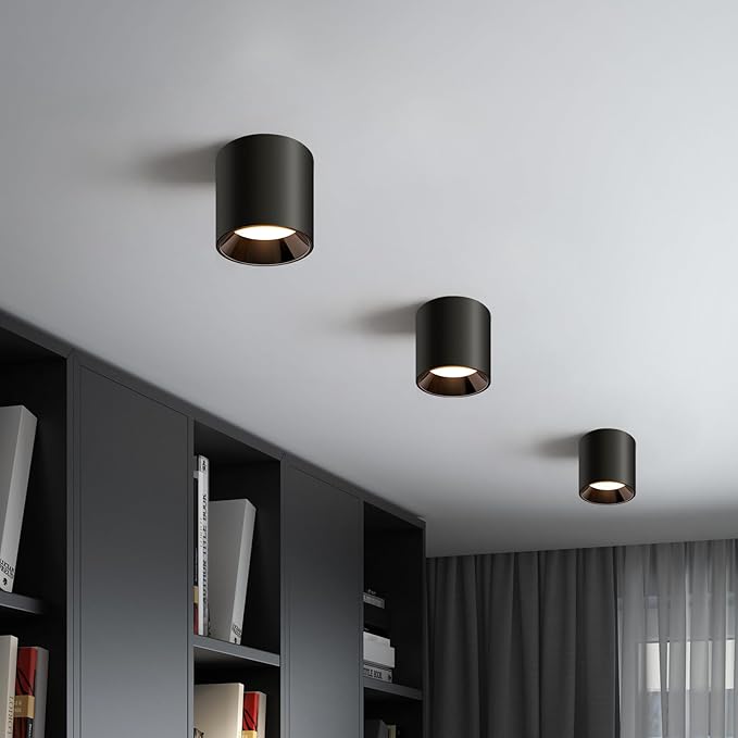 Modern LED Flush Mount Ceiling Light Fixtures for Hallway,Entryway, 20W 1800LM 3CCT 3000K-6000K Dimmable Close to Ceiling-Lighting, Cylinder Ceiling-Lamps for Dining Room Living Room, 3 Pack