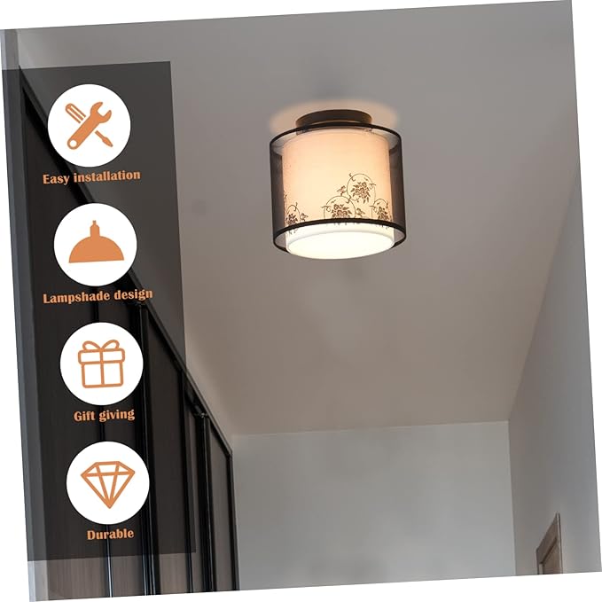 KALLORY Delicate Led Ceiling Light Fixture Modern Minimalist Pendant for Hallway Bedroom Balcony and Entrance Decor Stylish Close to Ceiling Lamp for Indoor Spaces