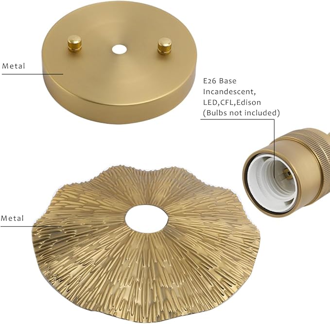 Pathson 2-Head Wall Sconce Lamps Flower Design, Brass Bathroom Vanity Wall Light Above Mirror Lighting Fixture, Hardwired Metal Home Decor for Living Room Farmhouse Kitchen Lights