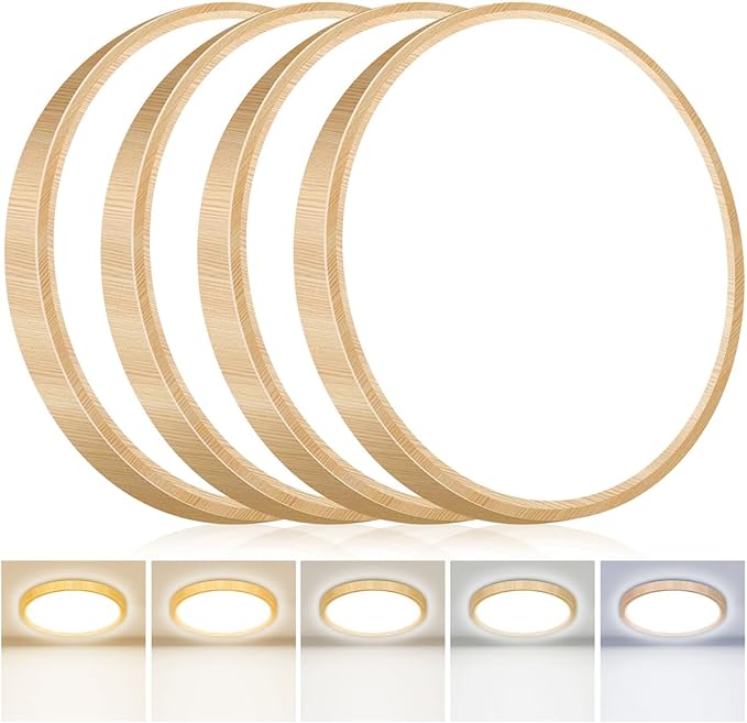 hepside 4PACK Flush Mount LED Ceiling Light Fixture 5CCT 7Inch 15W & 100W Equivalent Closet Light Fixture,Small Round Slim Surface Ceiling Lamp for Hallway,Bathroom,Bedroom,Kitchen,Interior