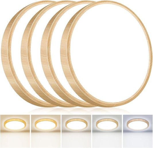 hepside 4PACK Flush Mount LED Ceiling Light Fixture 5CCT 7Inch 15W & 100W Equivalent Closet Light Fixture,Small Round Slim Surface Ceiling Lamp for Hallway,Bathroom,Bedroom,Kitchen,Interior