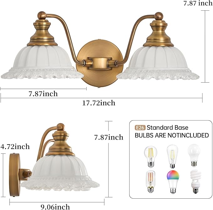 XIEDUN White 2 Light Vanity Light