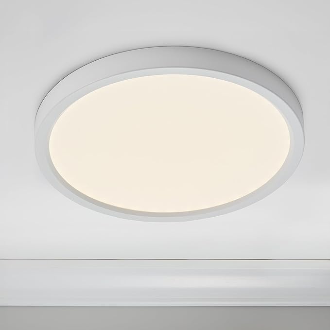 Maxxima 7 in. LED Flush Mount Ceiling Light Fixture - 900 Lumens, 5 CCT 2700K-5000K, Round Color Selectable Panel Light, Dimmable, Recessed Can or J-Box Install, Suitable for Bathroom or Shower