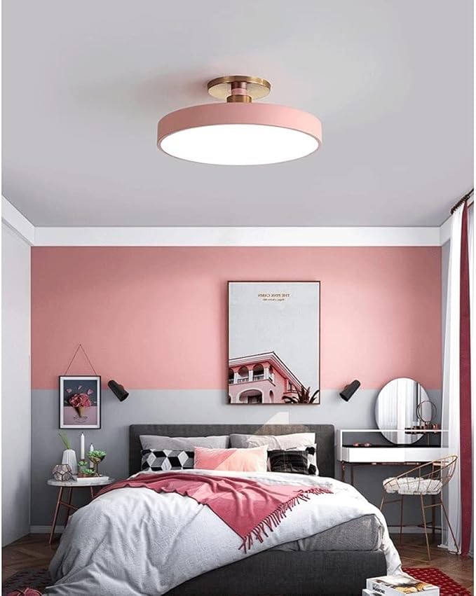 Flush Mount Ceiling Lamp LED Adjustable Tri-Color Light Ceiling Light Round Aisle Loft Restaurant Ceiling Light Fixture for Living Room Bedroom Dining Room Kitchen Study Room Corridor Chandelie