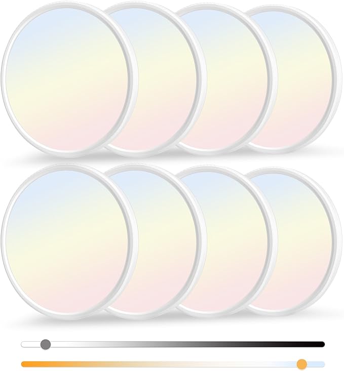 8 Pack 12 Inch Dimmable LED Flush Mount Ceiling Light Fixture 28W 3200LM 5 Color Temperature in One Super Slim Round Ceiling Lamp Low Profile Ceiling Lights for Living Bedroom Kitchen Laundry White