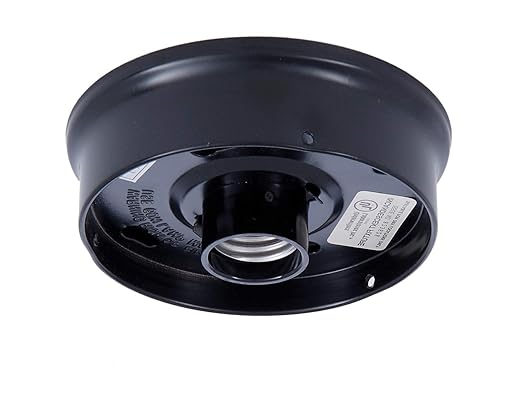 B&P Lamp® 4 Inch Fitter Wired Flush Mount Ceiling Fixture, Black