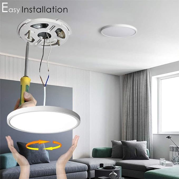 TALOYA 4 Pack of Flush Mount Ceiling Light 12 Inch (3000K/3500K/4000K/5000K/6500K), Super Slim Led Light Fixture for Closet Dining Room Garage Hallway Kitchen Laundry