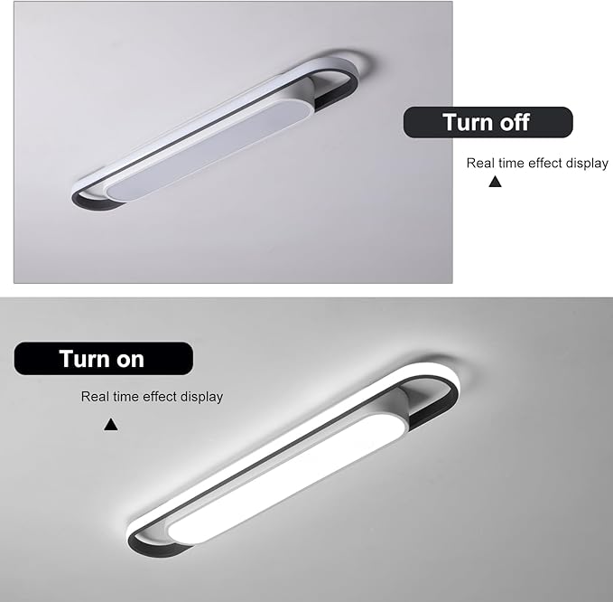 Modern LED Ceiling Light,28.3" Flush Mount Ceiling Lamp,40W 6500K Linear Metal Ceiling Chandeliers Lighting Fixture for Laundry Garage Kitchen Bedroom Dining Room Hallway Closet Aisle