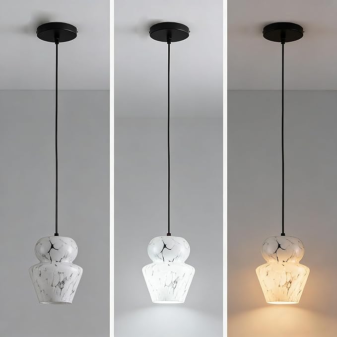 Industrial Pendant Light with Glass Shade Matte Black Pendant Lighting Adjustable Industrial Retro Style Hanging Light,Kitchen Island Farmhouse Pendant Lights Fixtures for Kitchen,Farmhouse
