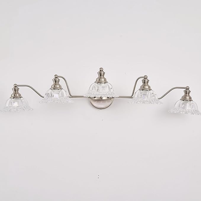 XIEDUN Brushed Nickel 5 Light Vanity Light