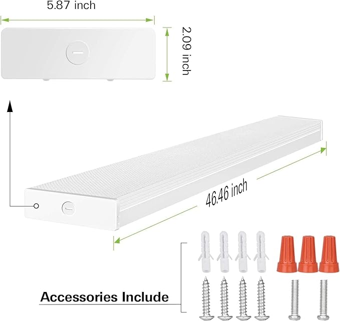 hykolity 4 Pack 4FT LED Wraparound Light 40W 4 Foot Shop Lights for Garage, [2-lamp 32W Fluorescent Equiv.] 4400lm 4000K Wrap Light, Flushmount Office Ceiling Fixture ETL Listed