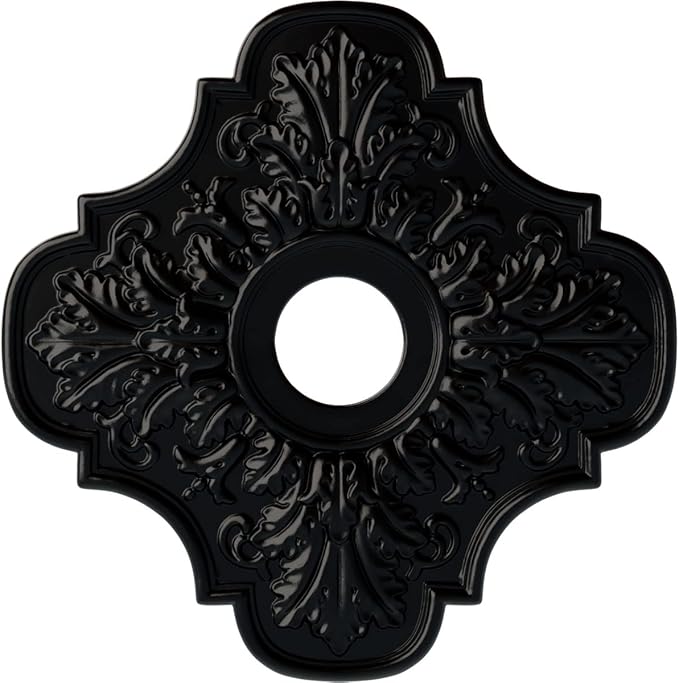 Ekena Millwork CM17PEBLFDecorative Ceiling Medallions Modeled After Original Historical Patterns & Designs, Jet Black
