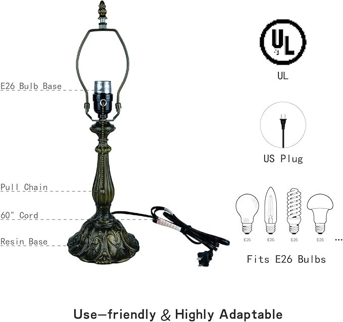 Tiffany Style Stained Glass Table Lamp 12-inch Dia Ocean Blue Dragonfly Design Lampshade Vintage Nightstand Light for Bedroom Dorm Living Hallway Cottage Office Cafe Ceremony Housewarming Gift