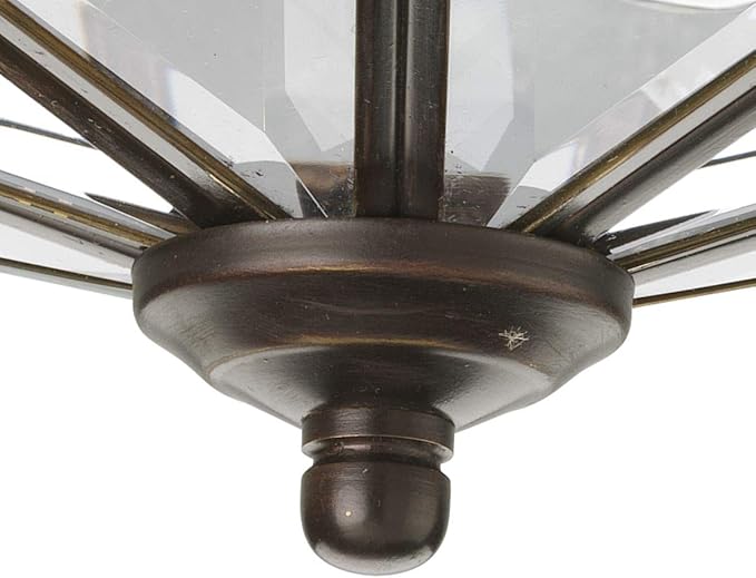Progress Lighting 4-Light Beveled Glass 11-1/8" Close-to-Ceiling, Indoor, P5789-20, Antique Bronze