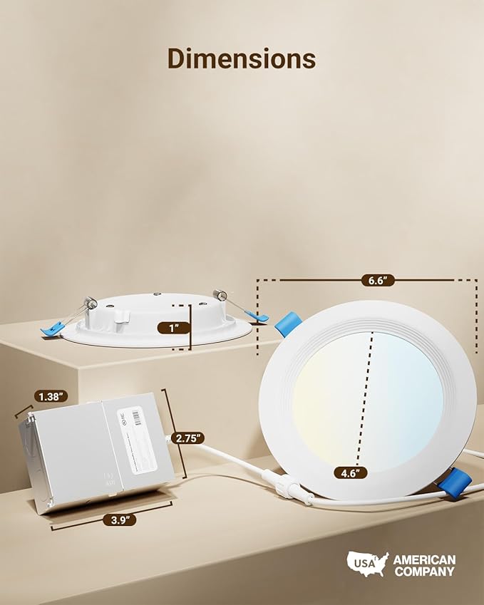 Sunco 12 Pack 6 Inch LED Recessed Light, Ceiling Canless Recessed Lights, Baffle Trim, 1200 LM, 14W, Selectable CCT 2700K/3000K/4000K/5000K/6000K, Dimmable with Junction Box