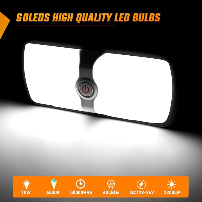 Nilight 5pcs 12V RV Interior Lights LED Ceiling Double Dome Light with ON Off Switch Lighting Natural White 4000-4500K for Car Trailer Camper Boat
