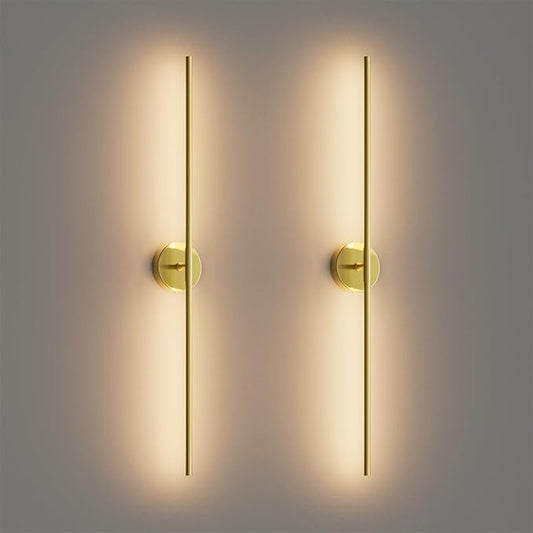 40Inch Hardwired Gold Wall Sconces Set of Two,360° Rotate Modern Linear Wall Light 30W Gold Vanity Light 3000K for Bathroom, Living Room(2 Pack)