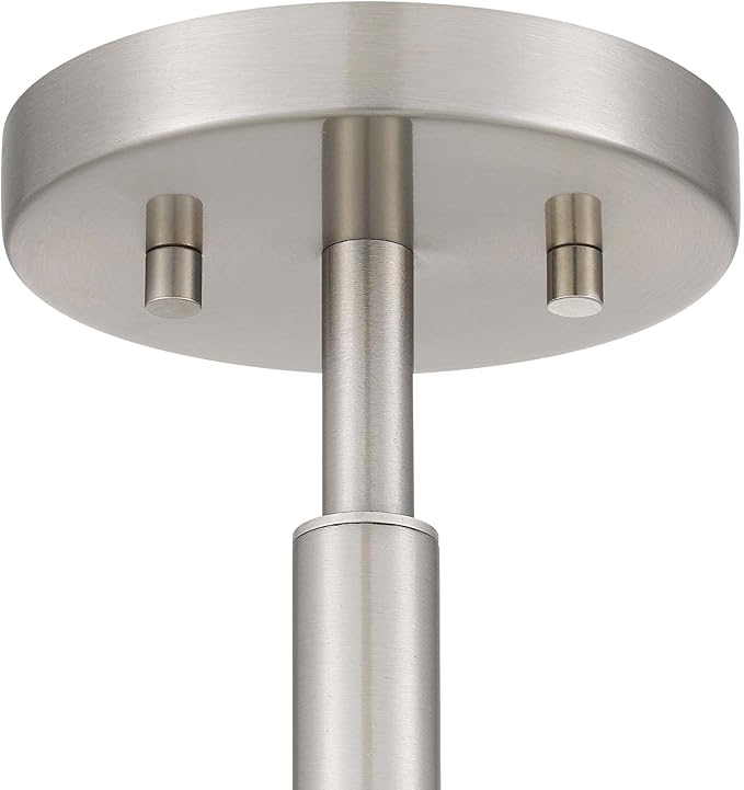 Tawson Abra 2-Light Semi Flush Mount Light with Etched Glass in Drump Shade Brushed Finish for Hallway, Entryway, Passway, Dining Room, Bedroom, Garage, Kitchen Island, Balcony