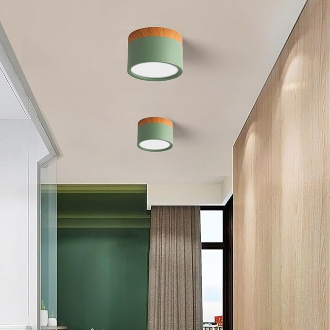 4.2-Inch Macaron Style Ceiling Light, Nordic Modern Ceiling Light Fixture, 15W LED Mini Cylinder Minimalist Close to Ceiling Lamp for Bedroom Hallway Entryway Kitchen Foyer Office