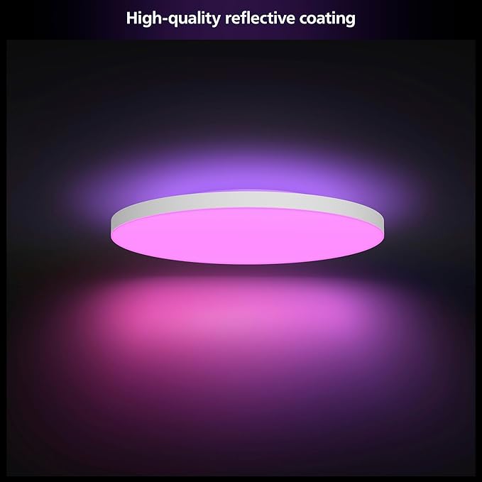 Philips Hue Datura Smart Ceiling Panel (Large Round 2.49 in x 22.60 in) White & Color Light, Bluetooth Compatible, Voice Control with Alexa, Apple Home & Google Assistant