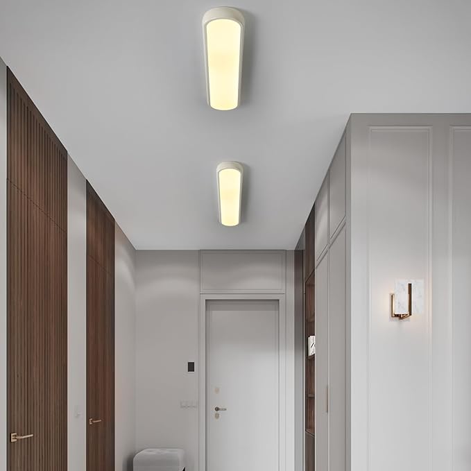 Qcyuui Dimmable LED Ceiling Light with Remote,39.4 in Long Ceiling Light Fixture,Modern Flush Mount Ceiling Lamp,Kitchen Lighting Fixtures Ceiling for Office Bedroom Hallway(Cream/48W)
