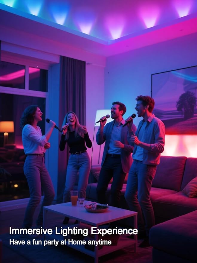 Tyute TV LED Lights, 9.8ft LED Strip Lights for 35-55 Inch TV Behind Lighting, RGB Color Changing TV Backlight with APP & Remote Control, Music Sync USB LED Light for Bedroom Gaming Room Decor