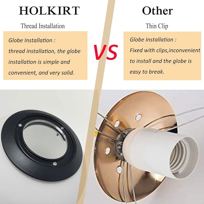 HOLKIRT Mid Century Semi Flush Mount Ceiling Light Black Globe Ceiling Light Modern Light Fixture with White Opal Glass Shade for Living Room Bedroom Hallway