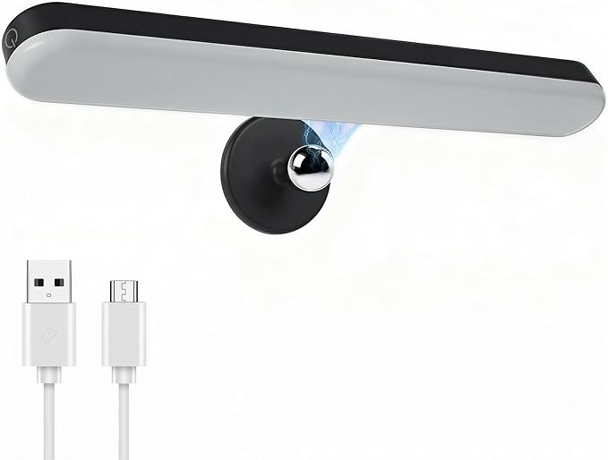 Benreom Wireless Vanity Lights for Mirror, Rechargeable Battery Operated Stick on Lamp, Adjustable Makeup Light, Cordless Magnetic LED Bar Renter Friendly Lighting Decor Gift, Black