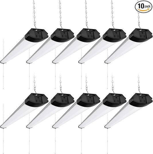 Barrina BS84 LED Shop Lights for Workshop 4FT, 84W, 10000LM, 6500K Linkable Light Fixture for Garage, Basement, Hanging or Flush Mount, 10 Packs