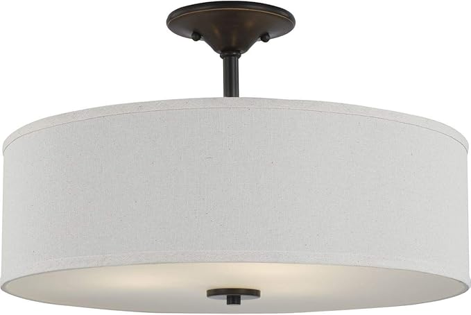 Progress Lighting Inspire Collection Antique Bronze Three-Light 18" Semi-Flush Mount, 11.50x18.00x18.00