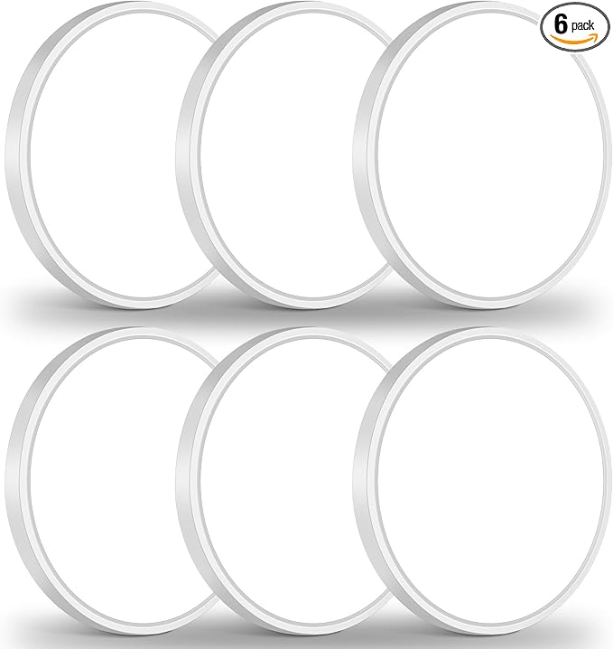 Brightever 6 Pack LED Flush Mount Ceiling Light, 7 Inch 15W, Ultra Thin 0.67 Inch Small Ceiling Light Fixture, 5000K Daylight White 1600LM Flat LED Ceiling Light for Closet, Pantry, Non-Dimmable