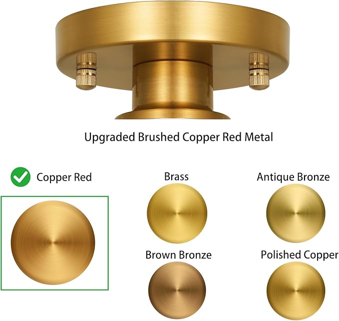 Modern Gold Semi Flush Mount Ceiling Light - Small Seeded Glass Shade for Even Illumination, 8 Inch Diameter Semi Flush Design Ideal for Low Ceilings in Hallways & Kitchens