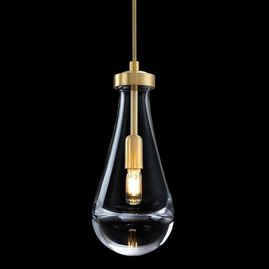 5 Inch Hanging Raindrop Crystal Glass Kitchen Island Modern Concise Pendant Ceiling Light Fixture,Gold Finish for Kitchen Island Dining Room Bedroom Hallway,UL Listed