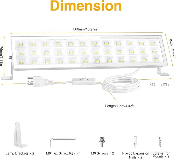 Onforu 100W 4Pack LED Shop Lights,14000lm Shop Lighting for Garage Super Bright,6500K Daylight White Garage Light,IP66 Waterproof Lighting for Workshop Warehouses