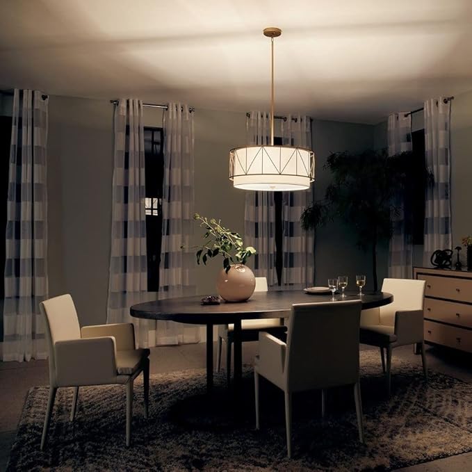 Kichler Birkleigh 11.5" 4 Light Pendant with Satin Etched Glass in Satin Nickel