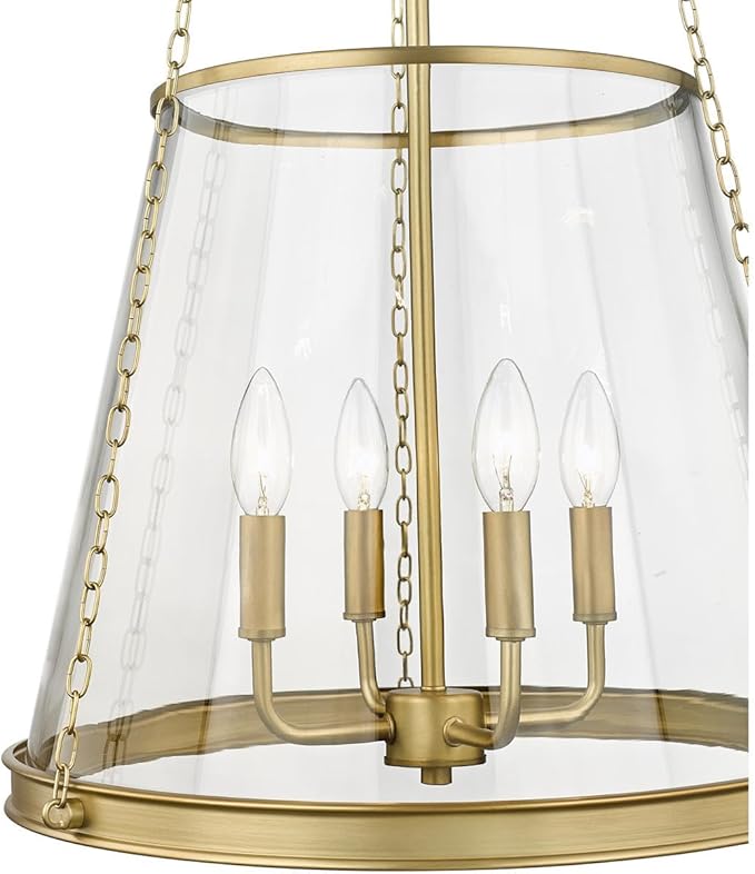 Z-Lite 341P18-RB Prescott Pendant, 4-Light 240 Total Watts, Rubbed Brass