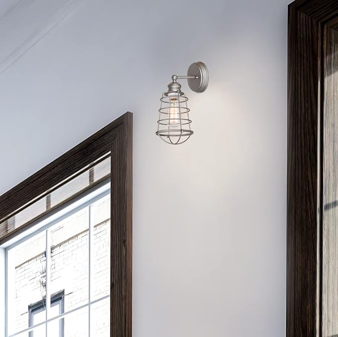Design House 519702 Ajax 1 Light Wall Light, Galvanized Steel Finish (Pack of 2)