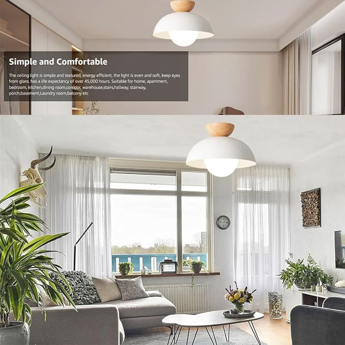 Minimalist Ceiling Light Round Ceiling Lamp Fixture Semi Recessed E14 Pendant Light Decoration Ceiling Lighting Fixtures Nordic Style Bedroom Aisle Corridor Entry