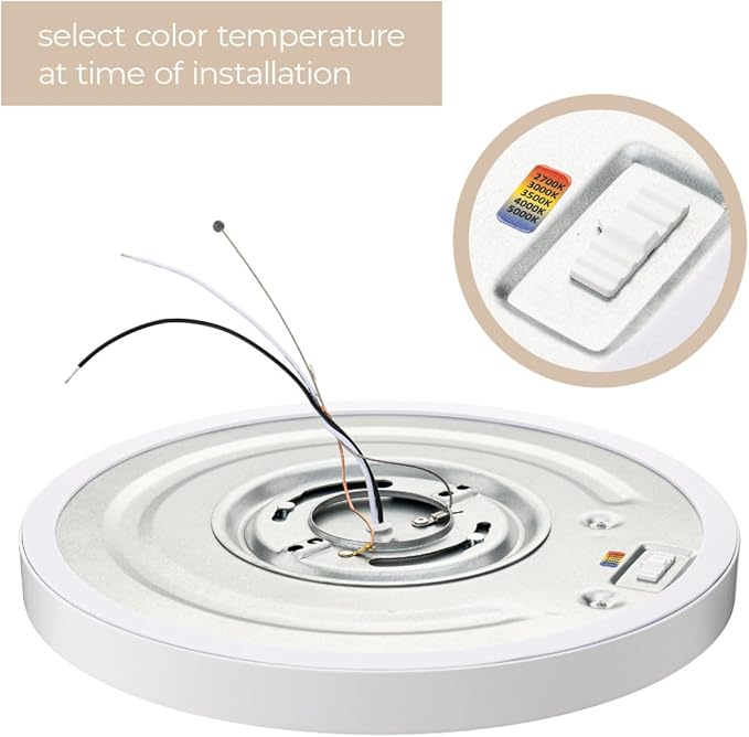 Builder Essential Round LED 11in Flush Mount 21W 2,050 Lumens with 5-CCT Selectability 2700-3000-3500-4000-5000K in Black