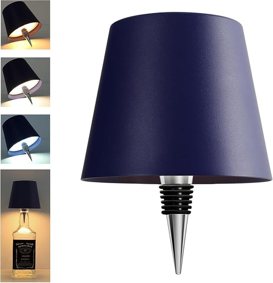 2026 Wireless Bottle Lamp,LED Bottle Lights for Liquor & Wine Bottles,Bottle Light with Dimmable(Navy Blue, 1pc)