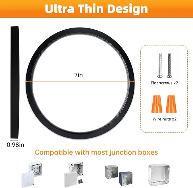 7 Inch 4Pack Super Slim Flush Mount Ceiling Light Fixture,18W 1400LM Dimmable 3CCT Selectable 3000K-6000K Round Light Fixture for Living/Bedroom,Kitchen/Bathroom,Porch &All Indoor Spaces Black