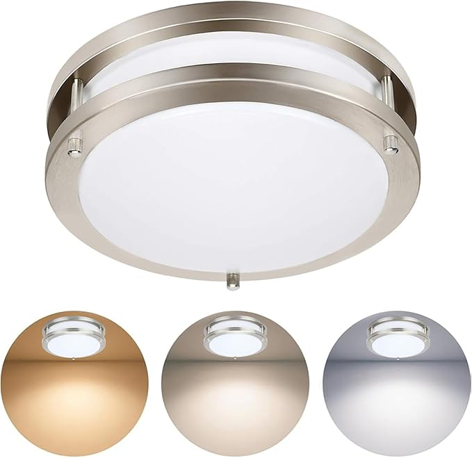27W Dimmable LED Flush Mount Ceiling Light Fixture, Ceiling Lights for kitchen, Bedroom, Bathroom, 3000K/4000K/5000K Adjustbale, Super Bright 27000LM