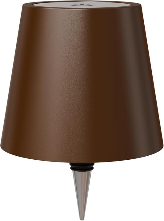 Wireless Bottle Lamp with 3 Color Temperatures, Rechargeable Stepless Dimming LED Lights for Liquor Bottles, Ideal for Bedroom, Restaurant, Bar - Brown