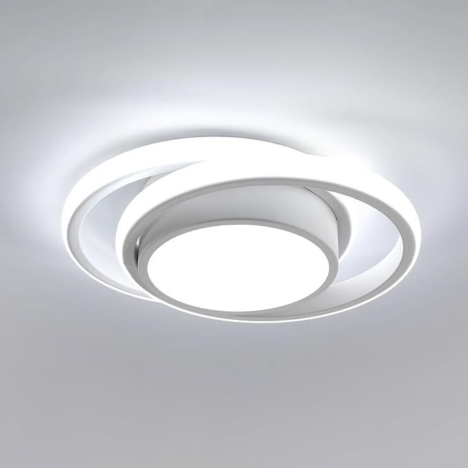 DELIPOP Modern LED Ceiling Light, 36W 2160LM Round Small Ceiling Lamp, (Cool White, 6500K) Aluminum Close to Ceiling Light Fixture for Hallway, Aisle, Corridor, Bedroom, Kitchen