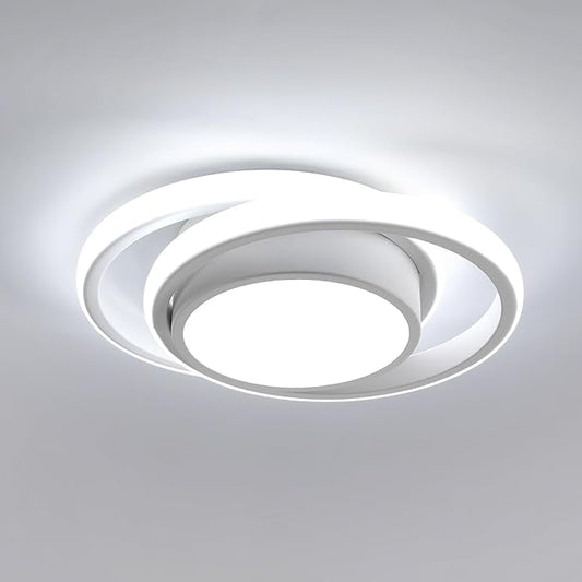 DELIPOP Modern LED Ceiling Light, 36W 2160LM Round Small Ceiling Lamp, (Cool White, 6500K) Aluminum Close to Ceiling Light Fixture for Hallway, Aisle, Corridor, Bedroom, Kitchen