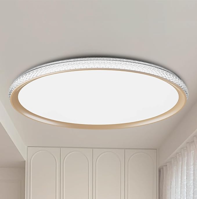 LED Ceiling Light 15-Inch Dimmable Flush Mount with 5CCT Adjustable Color Temperature (2700K-5000K), 35W 4000LM, Ceiling Light Fixture for Bedroom, Kitchen, Living Room, Office, and Hallway.