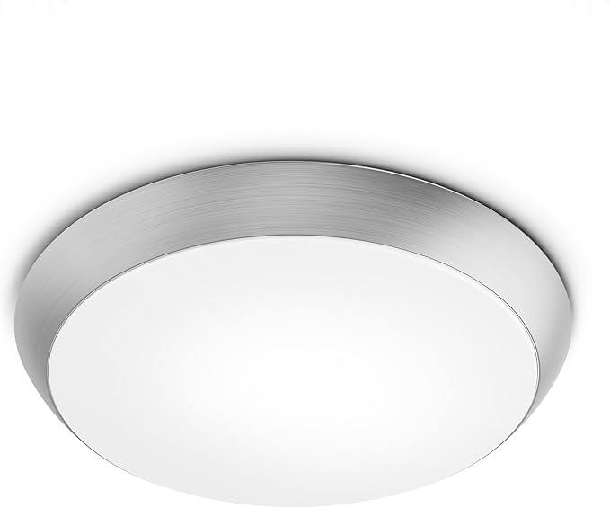 Feit Electric 9" Adjustable White LED Ceiling Light, Dimmable Flush Mount Fixture, Brushed Nickel Finish, Selectable Color Temperature, 900 Lumens, 50,000-Hour Lifespan, FM9/5CCT/NK